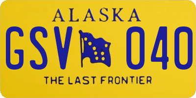 AK license plate GSV040