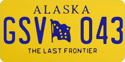 AK license plate GSV043