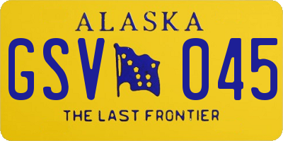 AK license plate GSV045