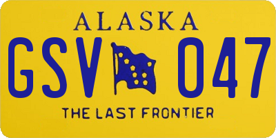 AK license plate GSV047