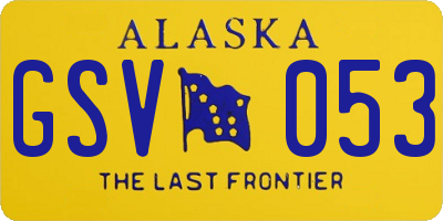 AK license plate GSV053