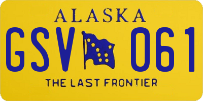 AK license plate GSV061