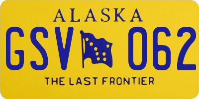 AK license plate GSV062