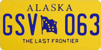 AK license plate GSV063