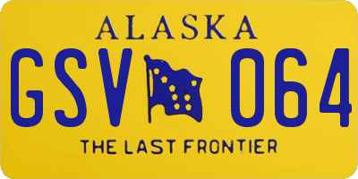 AK license plate GSV064