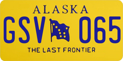 AK license plate GSV065