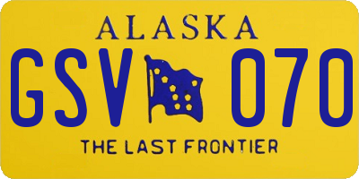 AK license plate GSV070