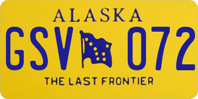 AK license plate GSV072