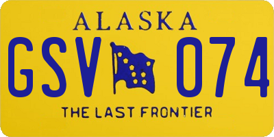 AK license plate GSV074