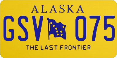 AK license plate GSV075