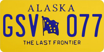 AK license plate GSV077