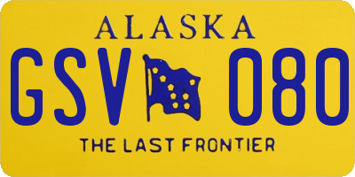 AK license plate GSV080