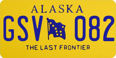 AK license plate GSV082