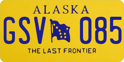 AK license plate GSV085