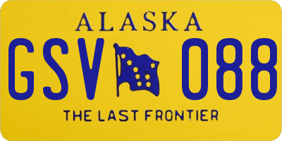 AK license plate GSV088