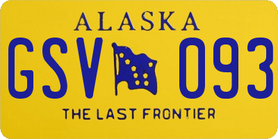 AK license plate GSV093
