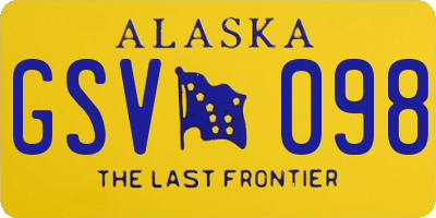 AK license plate GSV098