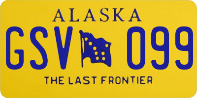 AK license plate GSV099