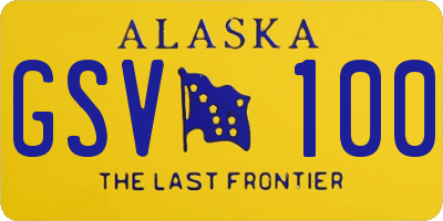 AK license plate GSV100