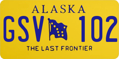 AK license plate GSV102