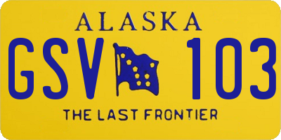 AK license plate GSV103