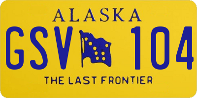 AK license plate GSV104