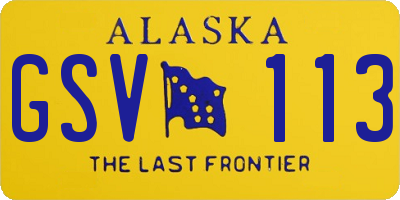 AK license plate GSV113