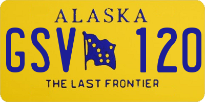AK license plate GSV120