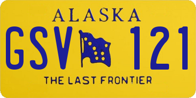 AK license plate GSV121