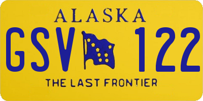 AK license plate GSV122