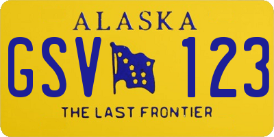 AK license plate GSV123