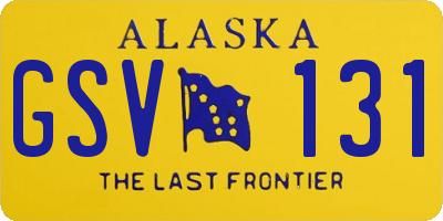 AK license plate GSV131