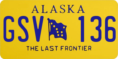 AK license plate GSV136