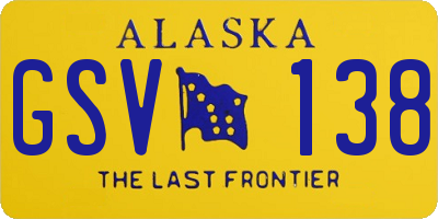 AK license plate GSV138