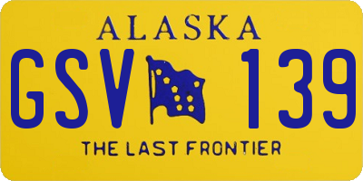 AK license plate GSV139