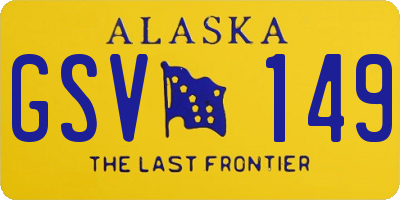 AK license plate GSV149