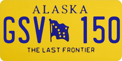 AK license plate GSV150