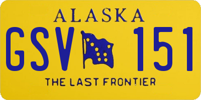 AK license plate GSV151