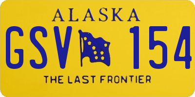 AK license plate GSV154