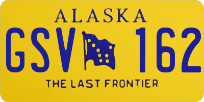 AK license plate GSV162