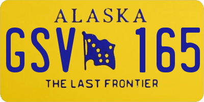 AK license plate GSV165