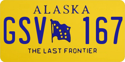 AK license plate GSV167