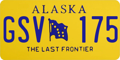 AK license plate GSV175