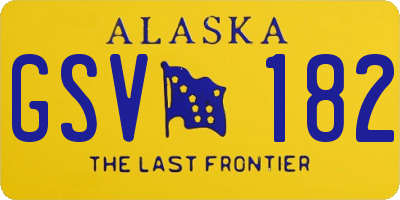 AK license plate GSV182