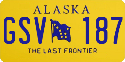 AK license plate GSV187