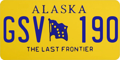 AK license plate GSV190