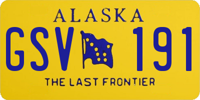 AK license plate GSV191