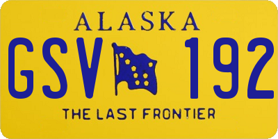 AK license plate GSV192