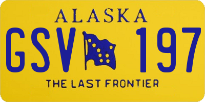 AK license plate GSV197