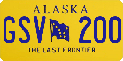 AK license plate GSV200